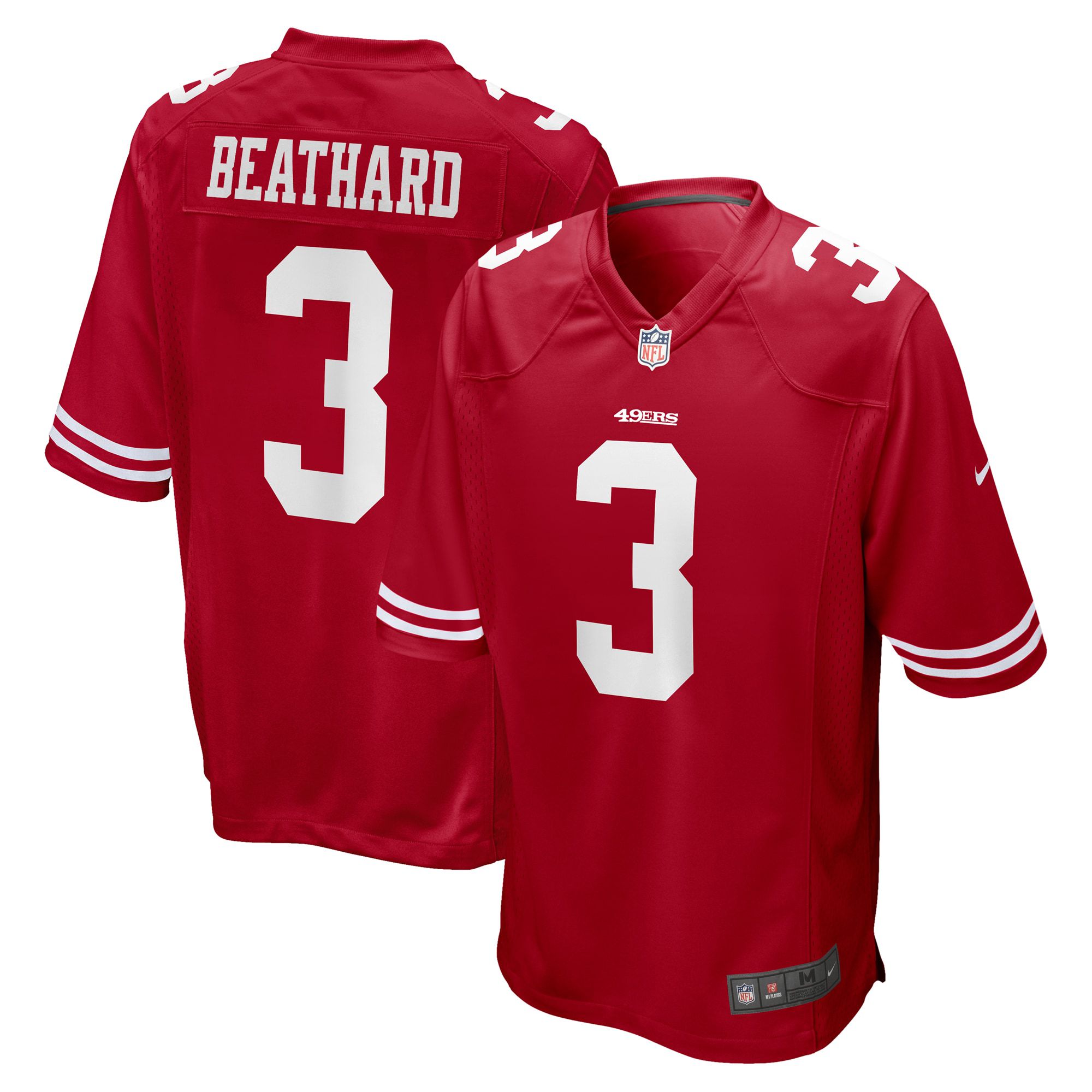 Men San Francisco 49ers #3 C.J. Beathard Nike Scarlet Game Player NFL Jersey